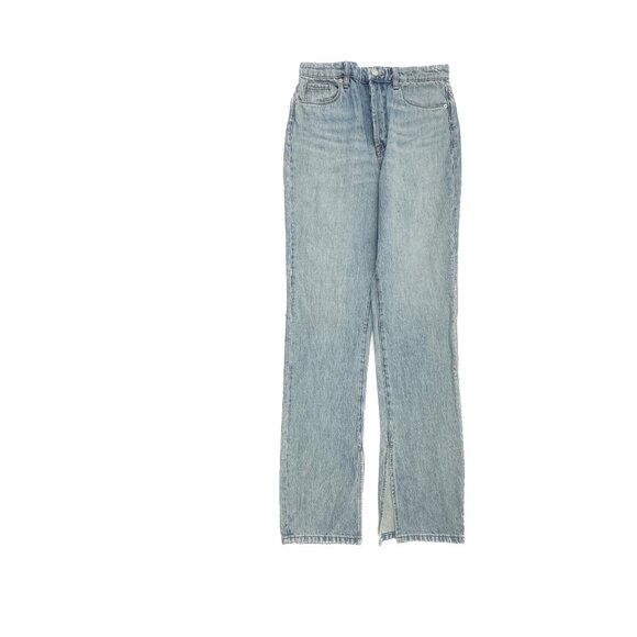 BlankNYC The Cooper Long Slim Straight Slit Button Fly Women size 27 Blue Jeans - Picture 1 of 5
